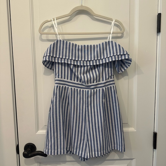 Lulus Pants - Lulu’s Striped Romper, Size Small